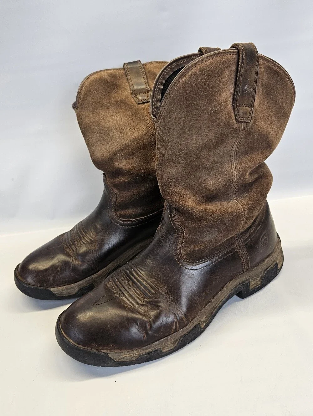 ARIAT Terrain Pull-on H2O Brown Waterproof Boots US Men 9.5EE Flawed Worn